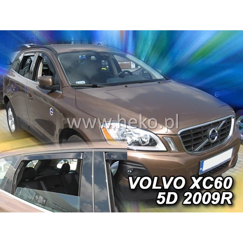 【M's】VOLVO ボルボ XC60 DB DD SUV (2009-2017) HEKO ドアバイザー サイドバイザー 1台分 (フロント+リア) ヘコ フロントバイザー リアバイザー ダークスモーク アクリル樹脂 社外品 外装 パーツ 部品 雨避け セット 331236 458262681858