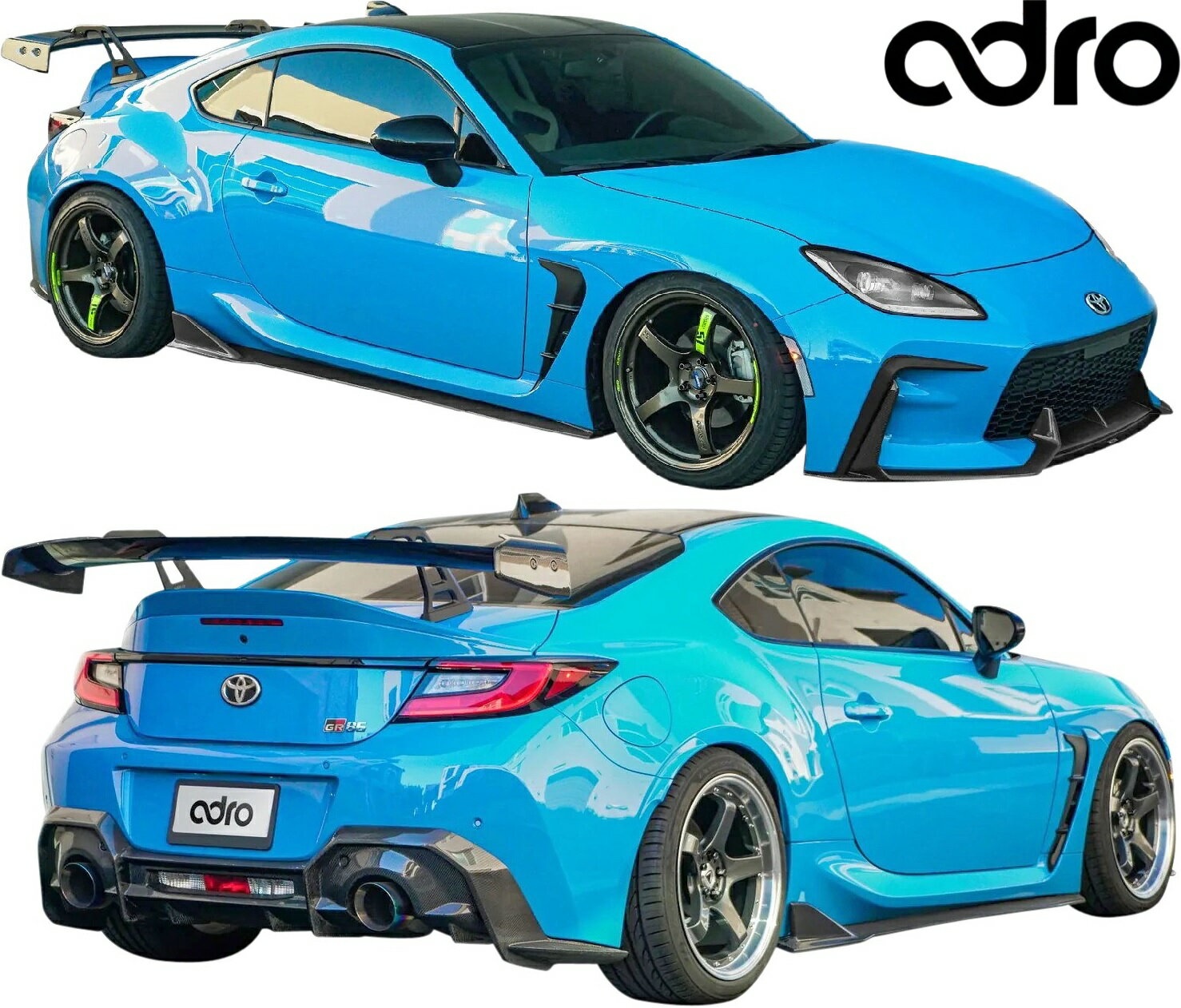 【M’s】 トヨタ GR86 ZN8 ハチロク 前期 (2021y-) adro アドロ V1 コンプリートキット 3点 ／／ カーボン CARBON エアロ パーツ セット フルエアロ フルキット エアロキット カスタム 外装 部品 改造 社外 正規 新型 現行型 エイドロ A18A10-1201 A18A10-1401 A18A10-1301