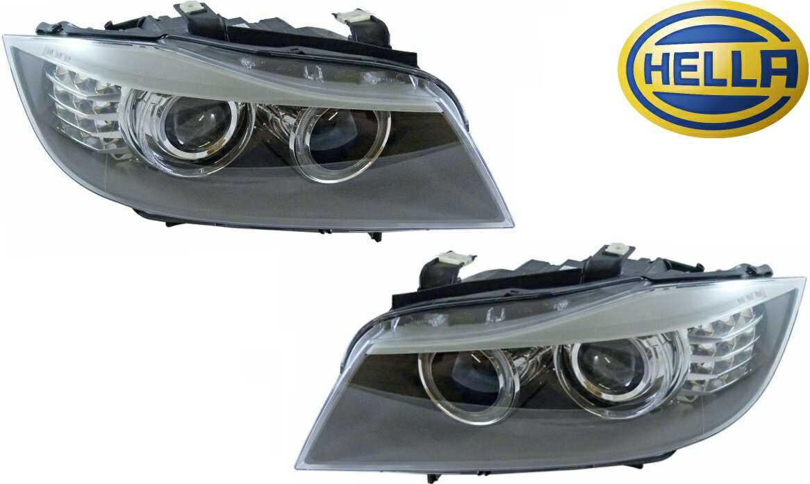 【M’s】 E90 E91 BMW 3シリーズ 後期 (2008-2012) HELLA バイキセノン ヘッドライト ヘッドランプ 左右 セット 純正OEM ヘラ 社外品 パーツ 部品 ライト レンズ 320i 323i 325i 330i 335i セダン ツーリング ワゴン 6311-7240-249 6311-7240-250 63117240249 63117240250