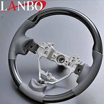 【M's】スズキ エブリィ ワゴン(DA17W)LANBO ノーマルグリップタイプ コンビステアリング(ピアノブラック)／／社外品 SUZUKI EVERY WAGON ランボ ハンドル パンチングレザー
