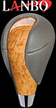 【M's】トヨタ アルファード 10系 MNH/ANH10・15(2002y-2008y)LANBO製 シフトノブ Cタイプ (黄木目)／／社外品 ランボ TOYOTA ALPHARD 10アルファード アルファード10(2)