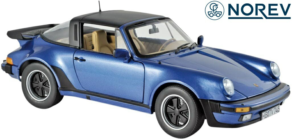 Rakuten - 【NOREV】ノレブ 1/18 ポルシェ 911 ターボ タルガ 1987y ミニカー 完成品 （メタリックブルー）／／1:18 Porsche ダイキャスト 新品 未開封品 開閉機構有り 玩具 車 名車 187663 3551091876632