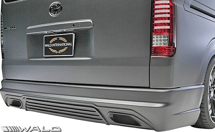 【M's】トヨタ ハイエース レジアスエース ワイド用ロング対応 210系 KDH/TRH 4型（H25.12-）WALD Executive Line リアバンパースポイラー FRP 未塗装 ヴァルド バルド エグゼクティブライン エアロ エアロパーツ バンパー TOYOTA ハイエース210 210ハイエース 受注生産品