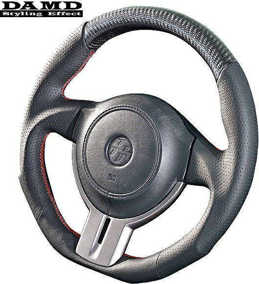 【M's】前期 86 ZN6/BRZ ZC6 A-D (2012.3-2016.8) DAMD φ358mm スポーツステアリング (カーボン＋BKレザー/レッドステッチ)／／SS358-Z ダムド ハンドル ステアリング ハチロク TOYOTA トヨタ SUBARU スバル