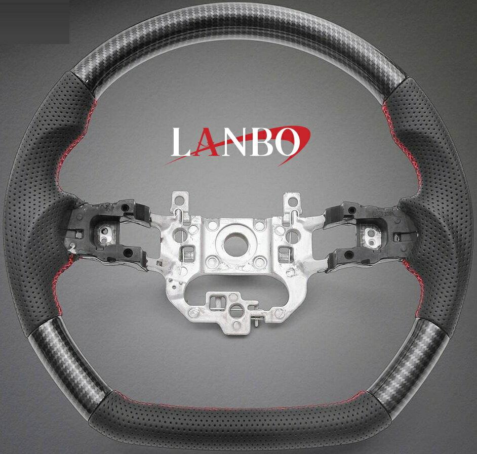 【M's】 ホンダ フリード GT1-GT8 (2024y-) LANBO オリジナル ガングリップ ステアリング ハンドル (カーボン調) ランボ 社外 パーツ 部品 内装 新型 カスタム フリードクロスター e:HEVクロスター フリードエアー e:HEVエアー GT1 GT2 GT3 GT4 GT5 GT6 GT7 GT8 LSH26D