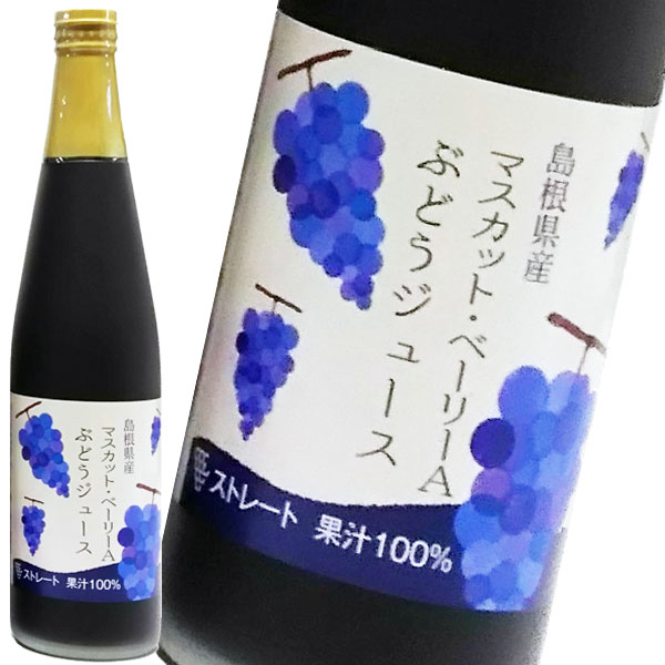 ぶどうジュース 100パーセント ストレート ぶどうジュースマスカットベリーA 500ml×12本 島根ワイナリー 送料無料