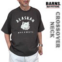 【 BARNS 】 バーンズ アメカジ tシャツ アウトフィッターズ BR-25218 クロスオーバーネック プリント Tシャツ S/S 丸首 クルーネック ドロップショルダー ヘビーウエイト コットンtシャツ 半袖tシャツ 日本製(4)
