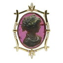 マティアス・ポストラー(Matthias Postler)パーティカラードトルマリンカメオダイヤモンドブローチ/ペンダントK18 62.65ct 0.19ct ...