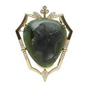 ハインツ・ポストラー(Heinz Postler)トルマリンカメオダイヤモンドブローチ/ペンダントK18 73.69ct 0.319ct 31.3g【中古】程度...