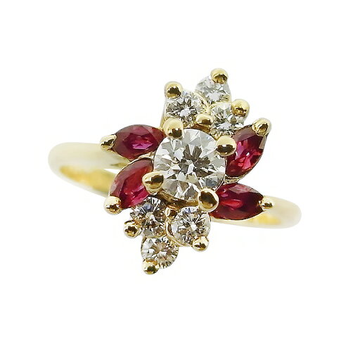 ラザールキャプラン(LAZARE KAPLAN)ダイヤモンドルビーリング18K 0.24ct 3.5g【中古】程度SA【smtb-m】 ラザールキャプラン(LAZARE KAPLAN)ダイヤモンドルビーリング18K 0.24ct 3.5g【中古】程度SA【smtb-m】