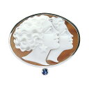 パトリシア・パルラーティ(Patrizia Parlati)シェルカメオサファイアブローチ/ペンダントK18WG 0.06ct 6.2g【中古】程度SA【smt...