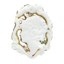 ピエトロ・シモネッリ(Pietro Simonelli)シェルカメオダイヤモンドエメラルドルビーブローチK18 0.26ct 26.6g【中古】程度A【smtb...
