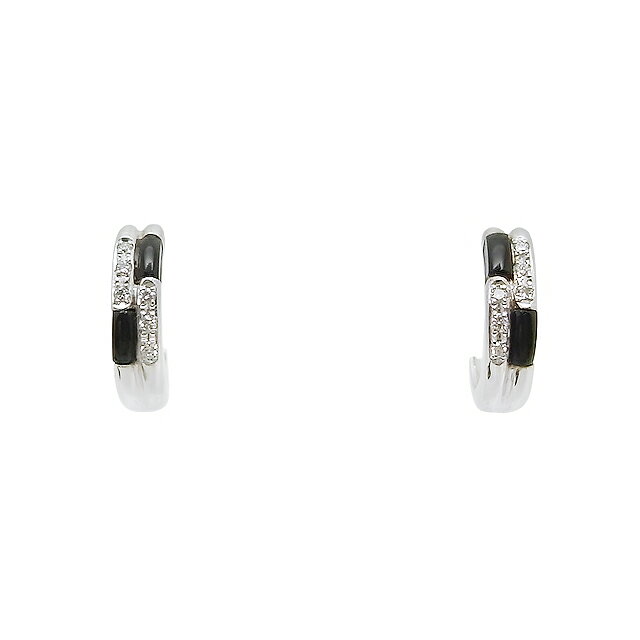 【中古】オニキスダイヤモンドピアス...
