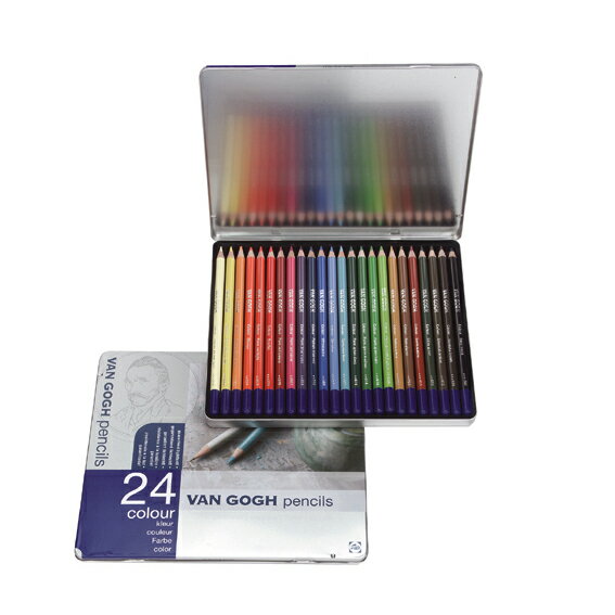  ヴァンゴッホ 色鉛筆 24色セット メタルケース入り ロイヤルターレンス 油性色鉛筆