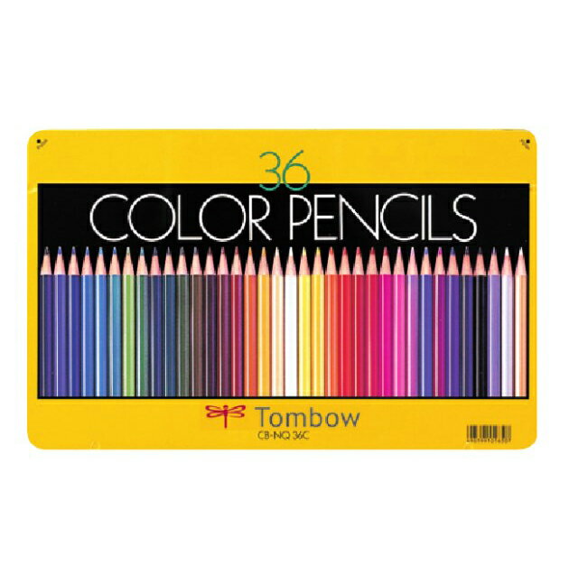 【メール便可】 トンボ 色鉛筆 カラーペンシル 36色 NQ 【TOMBOW】【油性色鉛筆】【小学校】【子ども】【入学】【新学期】【図工】【学童用】【36色セット】【メタルケース】 【缶入り】
