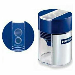 ステッドラー 蓋付きシャープナー （512 001） (Φ8.2mm鉛筆用とφ10.2mm太軸用の2つ穴タイプ) 【鉛筆削..