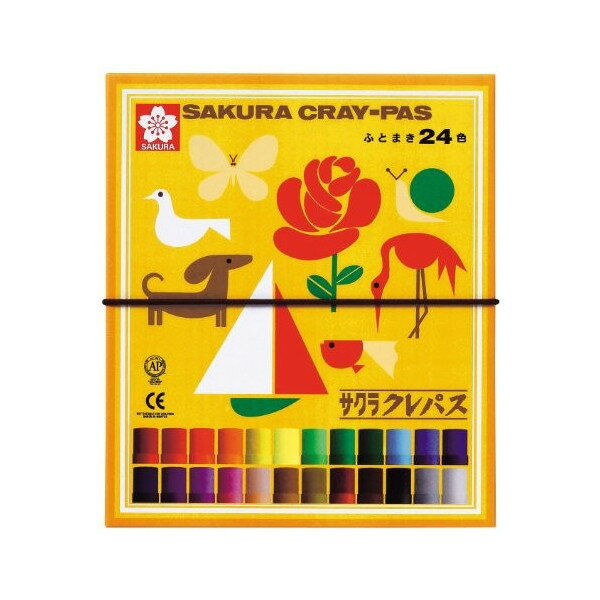 【2点までメール便可】 サクラクレパス クレパス太巻 24色 (ゴムヒモ付) LP24R クレヨン/太巻き24色/学童用/子ども用/幼児用/学校用/幼稚園/保育...