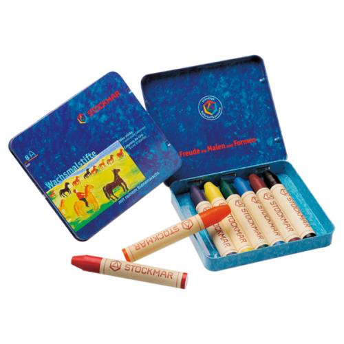 【メール便送料無料 代引きメール便不可】 シュトックマー蜜ろうクレヨン スティッククレヨン 8色缶入り 基本色 【シュトックマー】【蜜蝋クレヨン】【みつろうクレ...