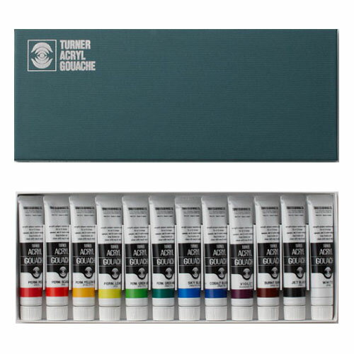 アクリル絵の具 ターナー アクリルガッシュ 12色セット(20mlチューブ入)【不透明水彩】【絵具】【12色セット】