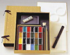 【送料無料】 吉祥 墨彩画セットNo.3(顔彩24色上製入)