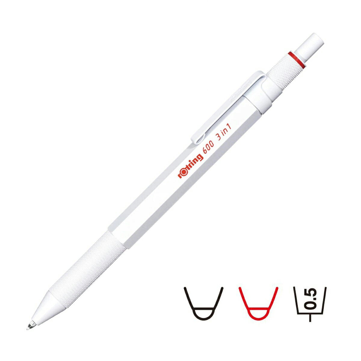 【送料無料】 rotring 600 3in1 ロットリング ボールペン シャープペンシル マルチペン 多機能ペン ホワイト,ブラック,シルバー,アイアンブルー,カモフラージュグリーン【rotring】【ロットリング】【600】【製図用筆記具】【シャープペン】【ボールペン】 シャーペン enauc-10011569 エンオーク サンプル画像2