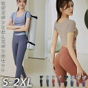ヨガウェア レディース 上下セット ヨガレギンス スポーツTシャツ ロングパンツ ショーツ ランニング ジムウェアト レーニングウェア ストレッチ おしゃれ プ...