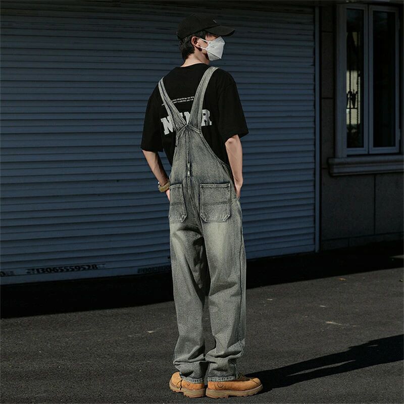 オーバーオール メンズ サロペット ワイド レトロ アメカジ ヘビーウエイト オーバーサイズ 秋 パンツ つなぎ 秋冬 作業着 オールインワ