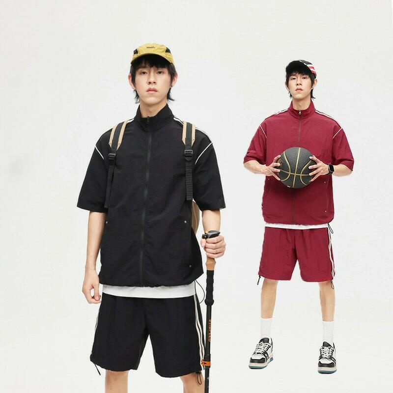 ジャージ 上下 メンズ 夏 半袖 シンプル スポーツ ブラウス 2点セット 大きいサイズ 上下2点セット ブ..