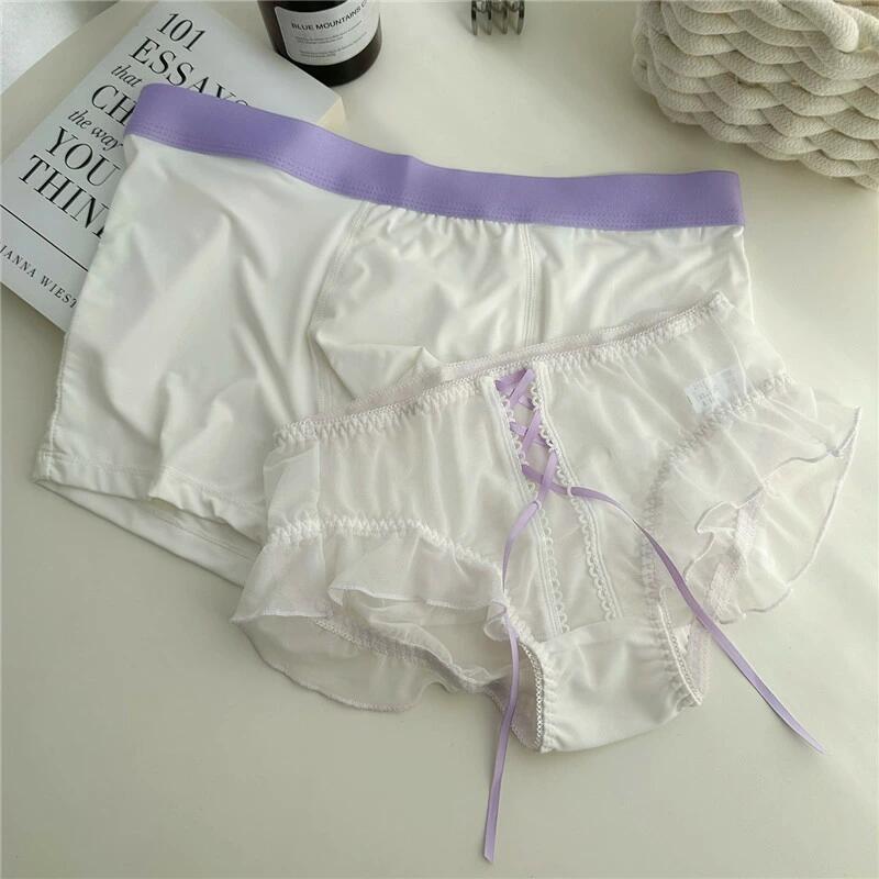 ペア 下着 カップル 男女2着セット 着心地良い レース 涼しい 通気 速乾 sexy パンツ ブランド ハンガー レディース ペア下着 おもしろ
