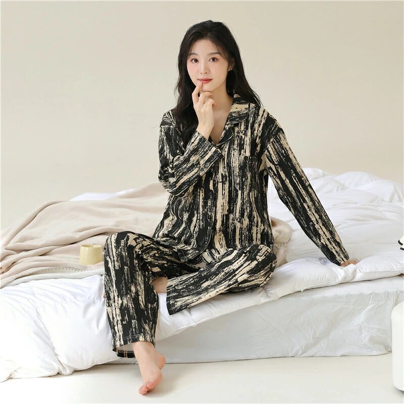 ペア パジャマ 長袖 男女2着 セット カジュアル カップル 春 秋 コンフォート 長袖トップス ルームウェ..