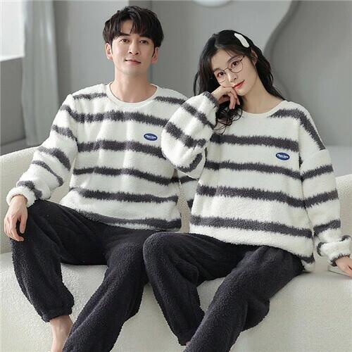 ペアパジャマ 冬 モコモコ カップル ペア 夫婦 もこもこ メンズ ペアパジャマ カップル 秋冬 結婚祝い ..