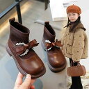 ブーツ キッズ 裏起毛 子供 靴 女の子 春秋冬 シューズ ショートブーツ 蝶結び おしゃれ 可愛い 子供ブーツ 防寒 暖かい フォーマル靴 入学式 卒業式 入...