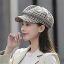 キャスケット レディース メンズ 帽子 秋冬 ハット フォーマル 小顔効果 大きいサイズ 57cm UV 紫外線 防寒 チェック柄 男女兼用 シンプル カジュア...