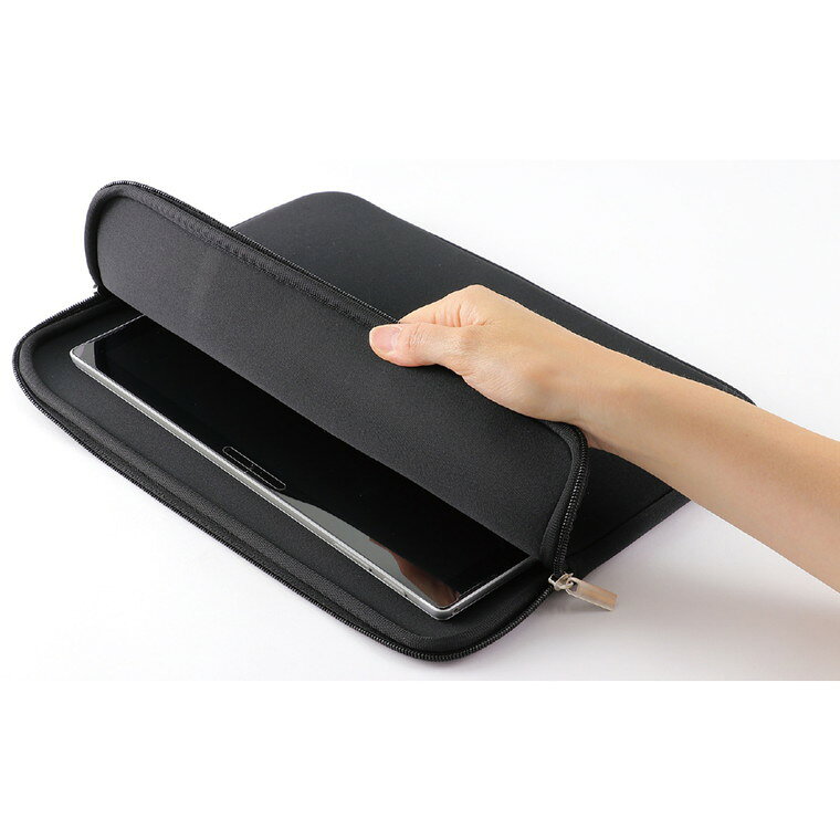 クッション付PCタブレットケース ベーシック ブラック 1個入 / PCタブレットケース ブラック PC タブレット iPad ノートパソコン 13インチ対応 Wファスナー 衝撃吸収 クッション素材 通勤用 通学用 リモートワーク アーテック artec 【宅配便】 enchanteshop-10028620 名入れ記念品の店アンシャンテラボ サンプル画像3