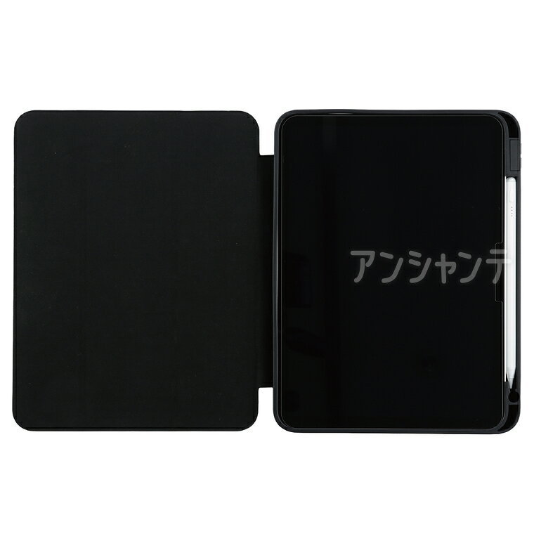 商品について 商品名 iPadケース 黒 ペンホルダー付き 第10・第11世代対応 商品紹介 iPad第10・11世代に対応した手帳型ケースです。フタ付き構造で画面をしっかり保護し、傷や衝撃から大切な端末を守ります。フタを折りたたむだけで2種類のスタンド角度に切り替えられ、動画視聴や作業時にも快適です。ペンホルダー付きで紛失防止にも役立ちます。学習・仕事・動画鑑賞など幅広いシーンで活躍します。 サイズ（約） 商品サイズ：250×193×13mm 梱包サイズ：225×285×15mm 材質 TPU、PU 重量(約) 246g 内容 本体のみ 梱包形態 袋入り 製造国 中国 販売元 株式会社アーテック 備　考 ※タブレットは付属しません。 ※画像は閲覧環境により実際の色と異なる場合がございます。 ※色の微差による返品・交換は受け付けておりません。