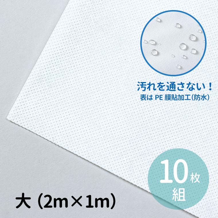 使い捨てシーツ 白 大 2×1m 10枚組 1個入 / 不織布 防災用品 介護用品 衛生用品 ウイルス対策 使いすて ディスポシーツ ディスポ 防水 不織布製 病院 医療 介護 看護 介護施設 トラベル エステ サロン マッサージ 保健室 美容室 ペット アーテック artec【宅配便】