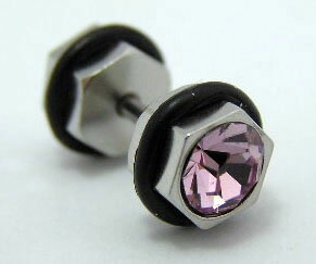 在庫限り！16G プラグ ボディピアス カラーキュービック ステンレス / ボディーピアス ボディー ボディピ ダンベル ストーン カラー ブルー ピンク シルバー 銀【ゆうパケット対応】