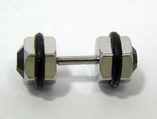 在庫限り！16G プラグ ボディピアス カラーキュービック ステンレス / ボディーピアス ボディー ボディピ ダンベル ストーン カラー ブルー ピンク シルバー 銀【ゆうパケット対応】