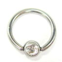 在庫限り!14G ジルコニア サークルボディピアス クリア / キャプティブビーズリング ボディー ピアス 【ゆうパケット対応】|詳細画像