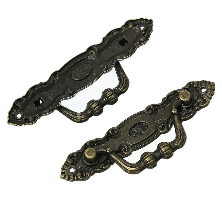 アンティーク風取っ手 ジュエリー箱のハンドル10.4cm x 3.5cm 楕円型 / インテリア クローゼット 引き出し チェスト ドアのぶ アンティーク リメイクインテリア リメイク雑貨 タンス パーツ どあとって【ゆうパケット対応】[M便1/ 10]