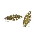 透かしパーツ (6.1×2.4cm)3個入り 金古美 / スカシパーツ 装飾パーツ アンティーク レトロ DIYパーツ アクセサリー ネックレス リメイク DI...