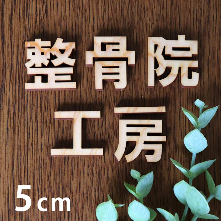 5cm 厚さ約6mm ゴシック 切り抜き文字 漢字 木製 アンシャンテラボ / オリジナル商品 切り文字 切文字 パーツ ハンドメイド クラフト DIY 表札 ネームプレート 看板 ウッド ひのき ヒノキ ウェルカムボード 新入学 入園【ゆうパケット対応】