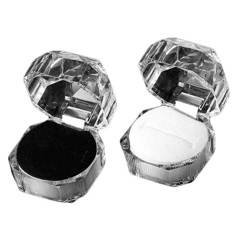 【訳あり品】アクセサリーケース リングボックス 全2色(ブラック・ホワイト) / リングケース アクセサリー収納 ラッピング ギフトボックス BOX gift ...