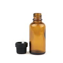 30ml 1個入 遮光瓶 茶色 ドロッパー付 32mm×77.5mm Φ10.5mm / 遮光ビン ガラスボトル ガラス製 保存用 ブラウン アロマオイル エッ...