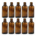 50ml 10本セット 遮光瓶 茶色 ドロッパー付 37.5mm×91.5mm Φ10.5mm / 遮光ビン ガラスボトル ガラス製 保存用 ブラウン アロマオ...