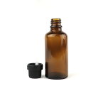 50ml 1個入 遮光瓶 茶色 ドロッパー付 37.5mm×91.5mm Φ10.5mm / 遮光ビン ガラスボトル ガラス製 保存用 ブラウン アロマオイル ...