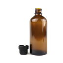 100ml 1個入 遮光瓶 茶色 ドロッパー付 43.5mm×111.5mm Φ10.5mm / 遮光ビン ガラスボトル ガラス製 保存用 ブラウン アロマオイ...