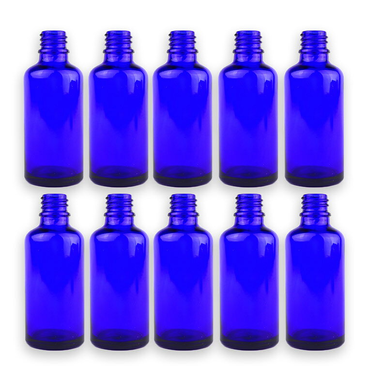 50ml 10本セット 遮光瓶 青色 ドロッパー付 37.5mm×91.5mm Φ10.5mm / 遮光ビン ガラスボトル ガラス製 保存用 ブルー アロマオイル エッセンシャルオイル 精油 蓋付 ガラス瓶 キャリアオイル フレグランスオイル 香水 手作り コスメ ハンドメイド【宅配便】