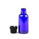 在庫限り!30ml 1個入 遮光瓶 青色 ドロッパー付 32mm×77.5mm Φ10.5mm / 遮光ビン ガラスボトル ガラス製 保存用 ブラウン アロマオ...
