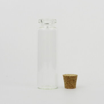 1個入 22mm×70mm Φ12.5mm ガラス小瓶 コルク栓 / コルク瓶 ミニボトル 硝子ビン ガラスビン 素材入れ パーツ保管 ハンドメイド 材料 bottle ハーバリウム 瓶【ゆうパケット対応】